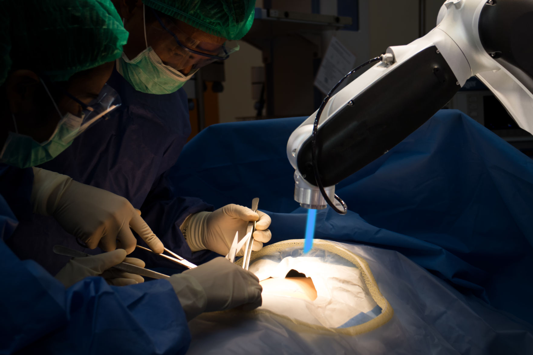Advanced robotic surgery machine at hospital